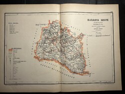 Baranya vármegye térképe Hátsek 1880. A magyar szent korona országainak megyei térképei.