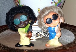 Retro sípolós gumi játék baba Hippi gitáros zenészek a 70s évekből