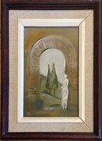 Zöld Anikó (1942-) Emlék, olaj farost, jelzett 20x30cm