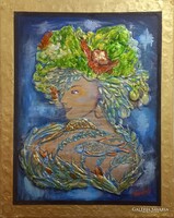 Prima díjas művésztől két szimbolista zománckép,tanúsítvánnyal, pecséttel. Károlyfi Zsófia (1952)