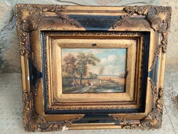 Biedermeier festmény , fára festve szép keretben