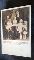 IV. KÁROLY UTOLSÓ MAGYAR KIRÁLY + ZITA KIRÁLYNÉ + GYERMEKEK 1920 KORABELI EREDETI FOTÓ LAP KÉP