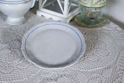 Zsolnay kék csíkos, süteményes tálaló.