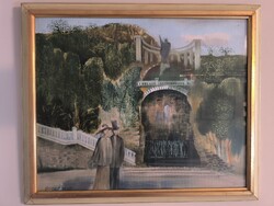 Garabuczy Ágnes (1936-2020) Gellérthegy, olaj farost, 90 x 75cm