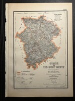Gömör vármegye térképe Hátsek 1880. A magyar szent korona országainak megyei térképei. Felvidék