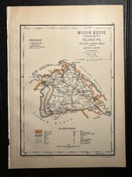 Moson vármegye térképe Hátsek 1880. A magyar szent korona országainak megyei térképei.