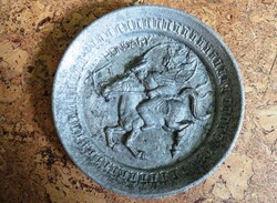 Alumínium falitányér - csikós lovon karikás ostorral (19 cm)