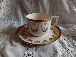 Sarreguemines Large Rose Pattern Tea Cup