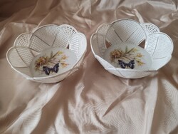 Apulum áttört porcelán tálka párban