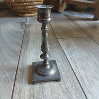 Szépséges régi ezüstözött gyertyatartó (17x7x10 cm)