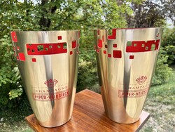 Piper-Heidsieck pezsgős jégveder – 2 darabos szett, arany színű külsővel és piros belsővel