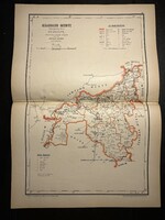 Szabolcs vármegye térképe Hátsek 1880. A magyar szent korona országainak megyei térképei.