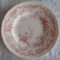 Antik, Cauldon (B-W,M.&Co) márkájú angol fajansz süteményes tányér Hüttl Tivadar behozatali jelével