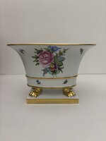 Herendi Bouquet mintás karmos oroszlànlábas empire porcelán kaspó 1. osztályú hibátlan