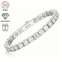 Moissanite Gyémánt Köves 20 Karátos Karkötő 925 Tiszta Ezüst Hipoallergén + Ékszerdoboz Új!