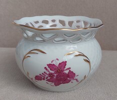 Apponyi mintás herendi porcelán áttört szélű váza hibátlan állapotban
