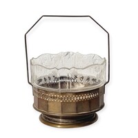 Ezüstözött szecessziós Argentor kínáló kosár, asztalközép