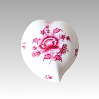 Herendi Nanking Bouquet mintás szív alakú dobozka / bonbonier 1941-ből