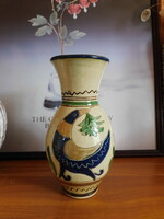 Korondi Molnos József madaras kerámia váza 60-as évek