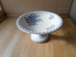 Antik Sarreguemines FLORE porcelán talpas kínáló 21,5 cm