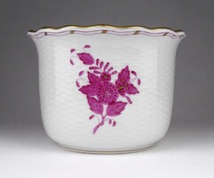 1X649 Lila Apponyi mintás Herendi porcelán kaspó 9.5 cm