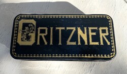 Régi GRITZNER varrógép doboz, fém varrógépdoboz pléh retro