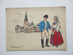 1930 körül. A vidék népviselete-Szabadka (34) olvashatatlan szignóval