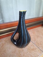 Tófej, kék-fekete kancsóváza, hibátlan.