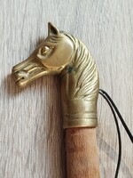 Sétapálca, sétabot, réz kidolgozott - lófej