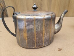 Antik ezüstözött réz teáskanna a 20. század elejéről