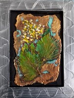 Prima díjas művésztől A hárs virágzása c. zománcozott miniatúra kép. 22x 17 cm Károlyfi Zsófia(1952)