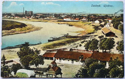 Szolnok - Újváros létképe  - antik litho képeslap