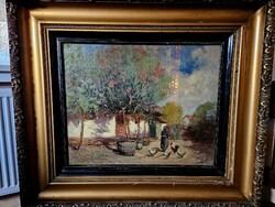 Pádly Aladár tanyasi udvar életkép