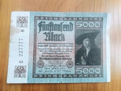 Németország, 5000 Márka,Fünftausend Mark, 1922