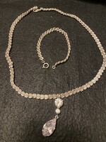 Silver Set with Crystal, 925