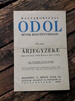 Odol árjegyzék