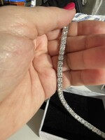 Gyönyörű csillogó moissanite gyémánt karkötő 925 sterlin eüst foglalatban