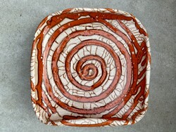 Gorka Géza narancssárga kerámia tál