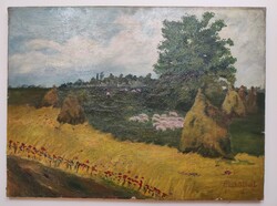 Paál Albert "Repcze aratás után" cimű festménye eladó