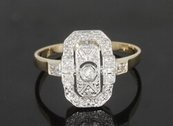 Antik gyönyörű arany gyűrű gyémántokkal