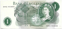 1 font pound 1966-70 Anglia J.S. Fforde Erzsébet királynő 2.