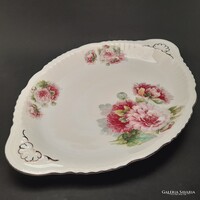Victoria Austria bazsarózsa mintás porcelán kínálótál, pecsenyéstál, 36,7 x 25,3 cm