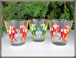 Nagyon ritka, Fortunato Depero Campari, üvegpoharak, poharak