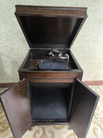 Antik kurblis mechanikus Gramofon hanglemez jàtszó működik ! Zenegép zene lejàtszó