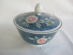 Ilmenau porcelán rózsás bonbonier vagy cukortartó