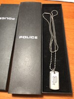 Vintage Police nyaklánc ‘ Kővel kirakott medál”