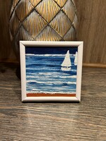 JMModernAbstract LITTLE SEA 10X10 cm-es festmény kerettel vagy állvánnyal