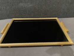 VNTAGE ARANYOZOTT BRONZ LUXUS TÁLCA MEDE IN ITALY!!!  50X34cm