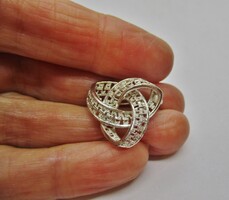 Szép  régi  végtelen csomós ezüst bross, kitűző