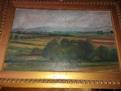 Kernstok Károly : Tájkép olaj , karton